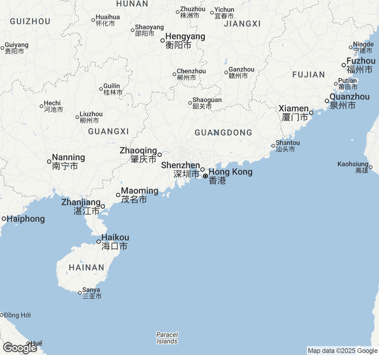 Map of Zhuhai